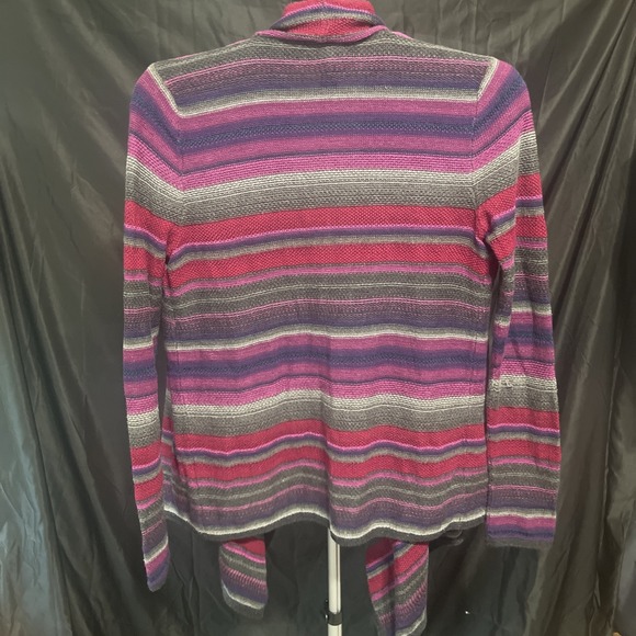 Vintage Lauren Ralph Lauren LRL Linen Blend Striped Open Front Cardigan S - Picture 6 of 6